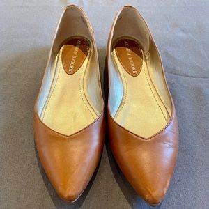 Audrey Brooke Cognac Leather Ballet Flats